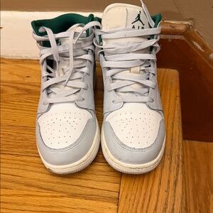 Jordan Kids' White and Gray High-Top Sneakers